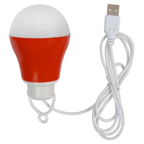 USB LED світильник 5 Вт холодний білий, корпус червоний, 5 В, 450 лм 