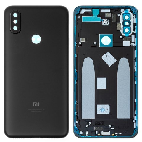 Задняя панель корпуса для Xiaomi Mi 6X, Mi A2, черная, M1804D2SG, M1804D2SI