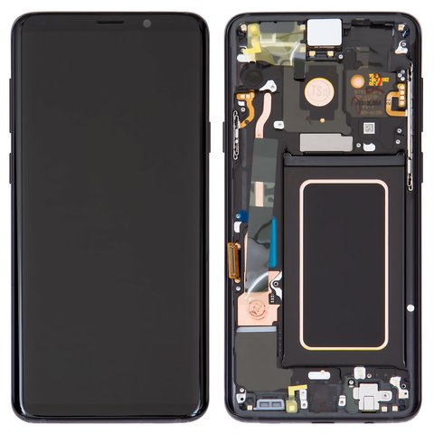 Дисплей для Samsung G965 Galaxy S9 Plus, чорний, з рамкою, Original PRC , midnight Black, original glass