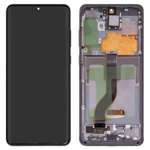 Дисплей для Samsung G985 Galaxy S20 Plus, G986 Galaxy S20 Plus 5G, сірий, з рамкою, Original PRC , cosmic grey