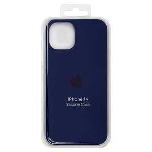 Чохол для iPhone 14, чорний, синій, Original Soft Case, силікон, dark blue 08  full side