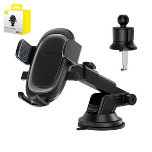 Автомобільний тримач Baseus UltraControl Pro, чорний, на дефлектор, вакуумний присос, #C40351600113 00