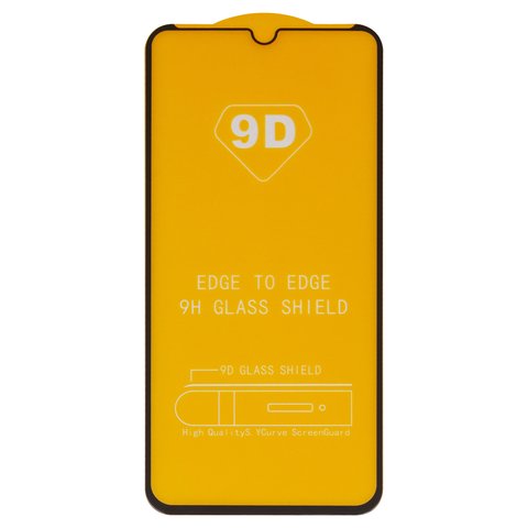 Защитное стекло для Xiaomi Redmi 7, совместимо с чехлом, Full Glue, без упаковки , черный, cлой клея нанесен по всей поверхности