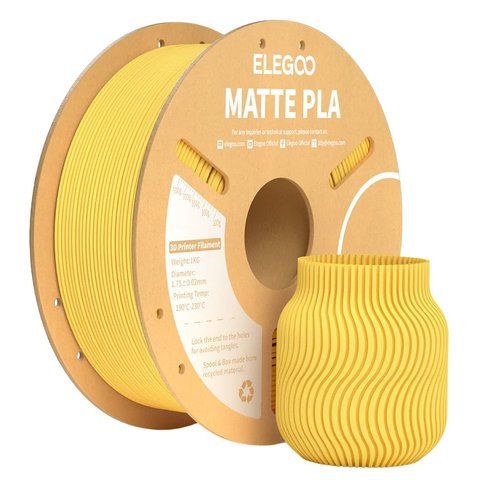 Філамент ELEGOO PLA MATTE, блідо жовтий sunshine yellow , 1 кг