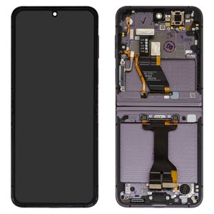 Дисплей для Samsung F731 Galaxy Z Flip5, черный, с рамкой, Оригинал переклеено стекло 