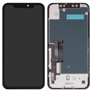 Дисплей для iPhone XR, чорний, з рамкою, Copy, TFT , ZY, HD+