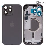 Корпус для iPhone 15 Pro Max, чорний, з тримачем SIM-карти, з боковими кнопками, Original (PRC), EU Version, black titanium