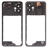 Средняя часть корпуса для Motorola Moto G13, черная, со стеклом камеры
