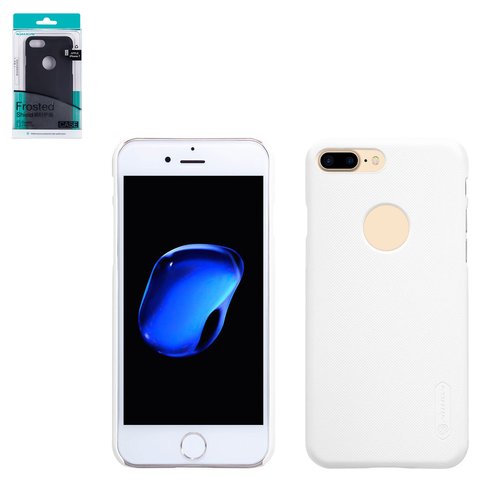 Funda Nillkin Super Frosted Shield puede usarse con iPhone 7 Plus, blanco, mate, con orificio para logotipo, plástico, #6902048127678