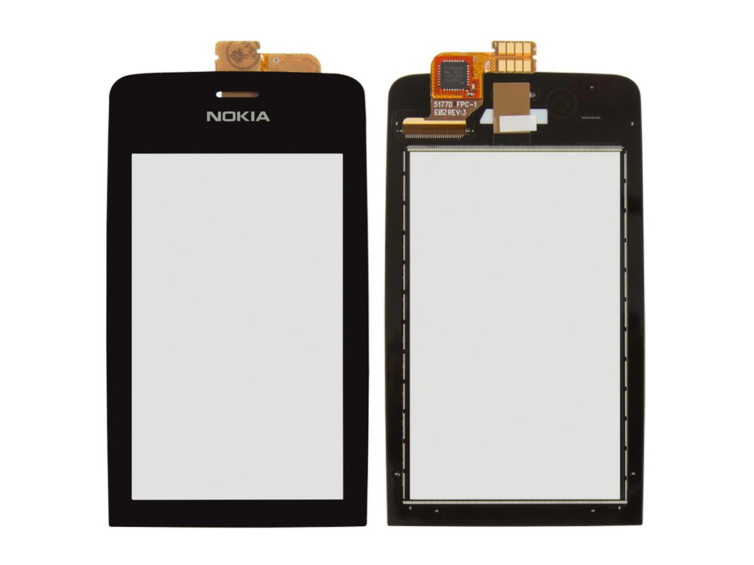 Сенсорный экран для Nokia 308 Asha, 309 Asha, 310 Asha, черный - All Spares