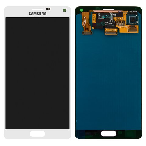 LCD compatible with Samsung N910H Galaxy Note 4, white, without frame, original change glass 