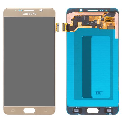 LCD compatible with Samsung N9200 Galaxy Note 5, N920C Galaxy Note 5, N920F Galaxy Note 5, golden, without frame, Original PRC , original glass 