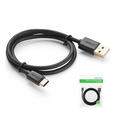 USB кабель UGREEN, USB тип C, USB тип A, 100 см, 2,4 А, черный, #6957303831593