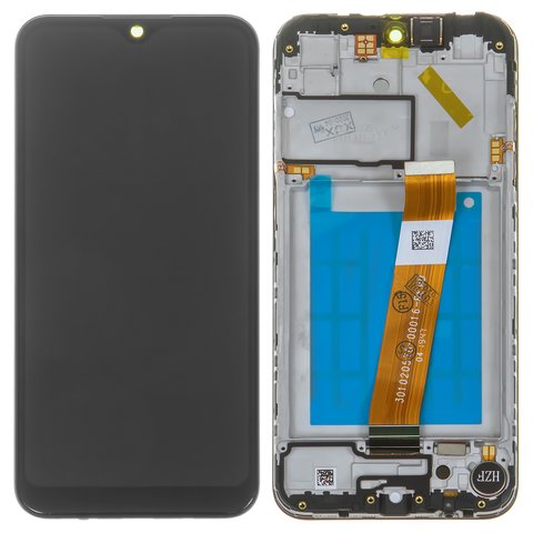 LCD compatible with Samsung A015 Galaxy A01, A015F Galaxy A01, black, with frame, Original PRC , with narrow connector, original glass 