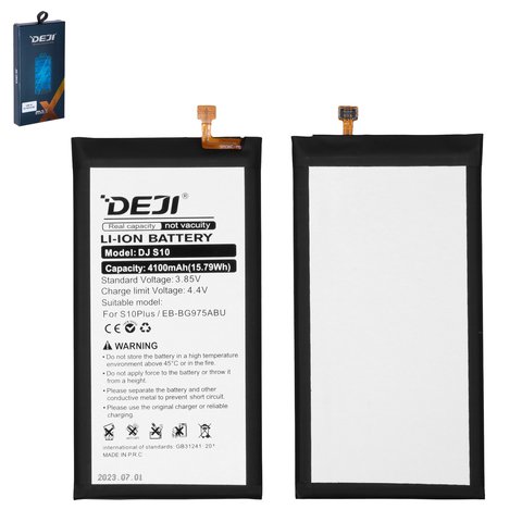 Batería Deji EB BG975ABE puede usarse con Samsung G975 Galaxy S10 Plus, Li ion, 3.85 V, 4100 mAh