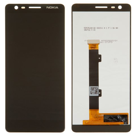 LCD compatible with Nokia 3.1, black, without frame, original change glass 