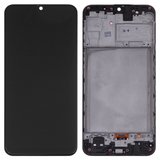 LCD compatible with Samsung M315 Galaxy M31, M315F/DS Galaxy M31, (black, with frame, High Copy, (OLED))