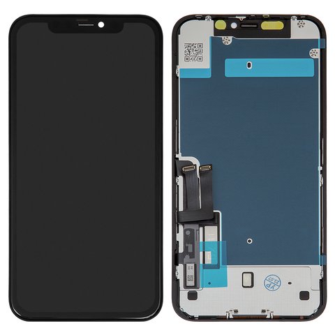 Pantalla LCD puede usarse con iPhone 11, negro, con marco, AAA, TFT , GX