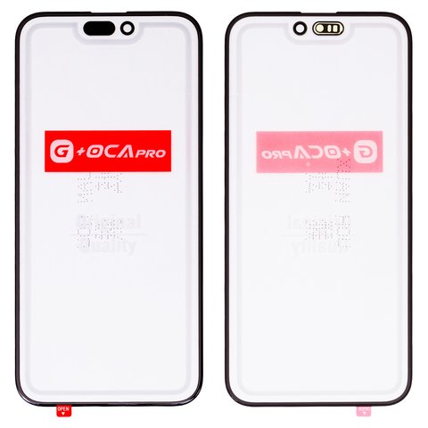 Housing Glass G+OCA PRO compatible with iPhone 15 Pro Max, with OCA film, black 
