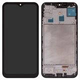 LCD compatible with Samsung M156 Galaxy M15, (black, with frame, High Copy, with wide edge, (OLED))