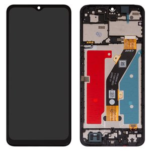 Pantalla LCD puede usarse con ZTE Blade A34, negro, con marco, High Copy