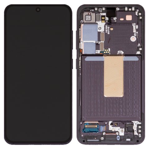 LCD compatible with Samsung S911 Galaxy S23, black, with frame, Original PRC  