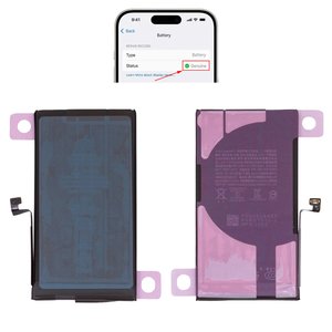 Battery compatible with iPhone 12, iPhone 12 Pro, Li ion, 3.83 V , 2815 mAh, without error "Unknown Part", A2479 , genuine IC 