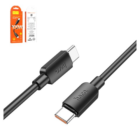 USB кабель Hoco X96, 2xUSB тип C, 100 см, 100 Вт, 3 A, черный, #6931474799142