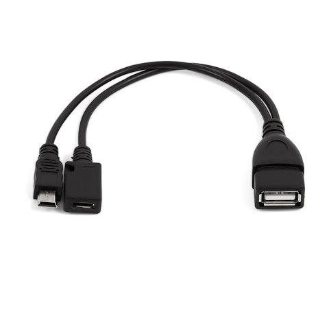 Cable Mini USB OTG, Micro USB Charging, 2 in 1 