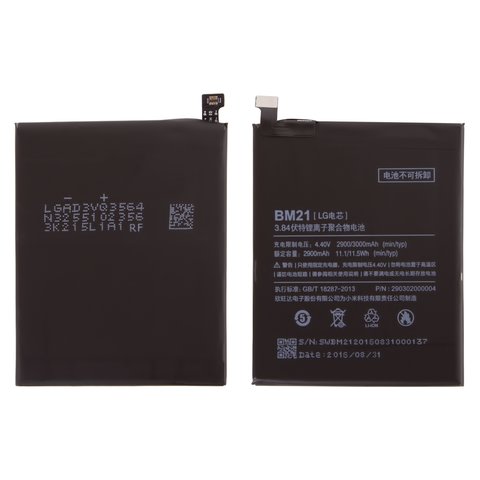 Battery BM21 compatible with Xiaomi Mi Note, Li Polymer, 3.84 V, 2900 mAh, Original PRC  
