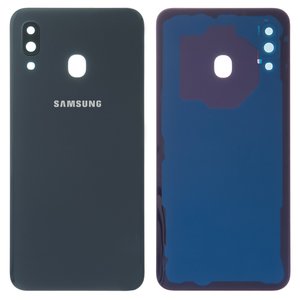 Housing Back Cover compatible with Samsung A305F DS Galaxy A30, black, with camera lens 