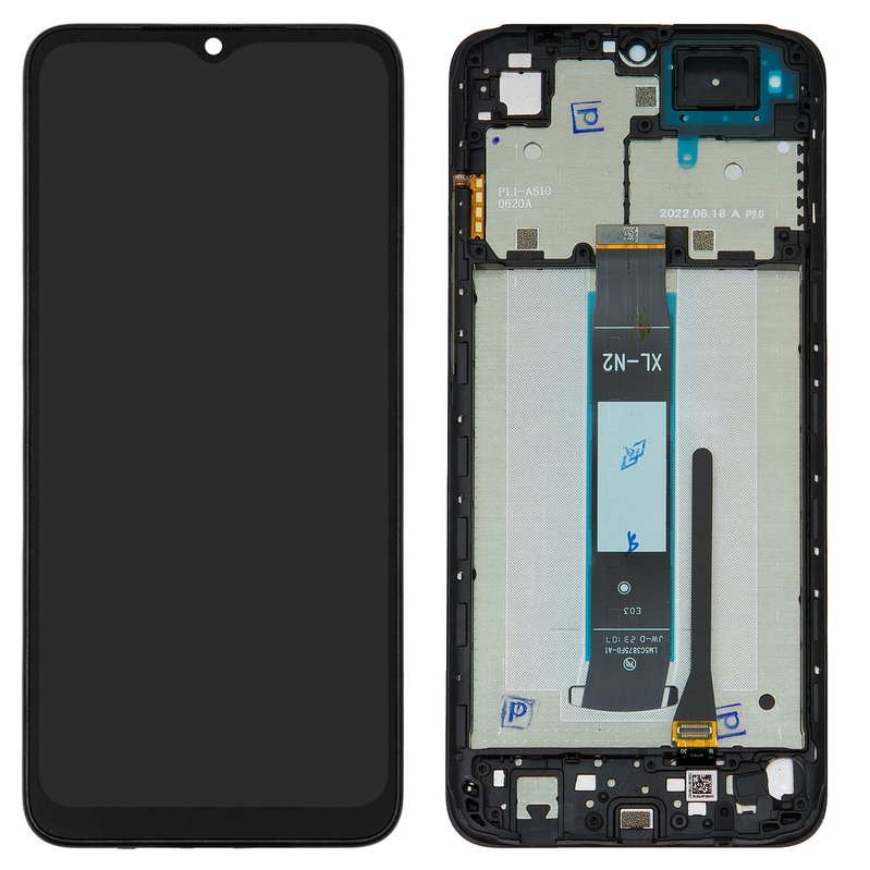LCD compatible with Xiaomi Redmi A2, Redmi A2 Plus, (black, with frame ...