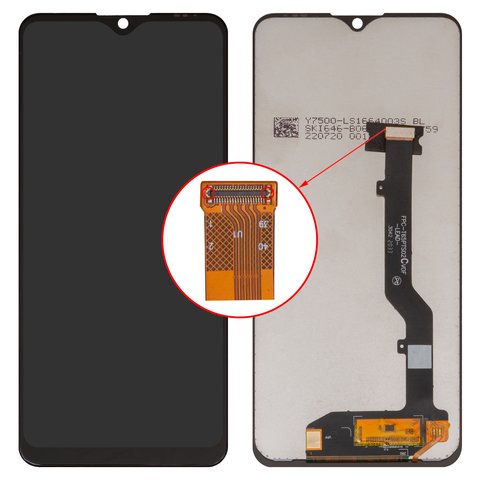 LCD compatible with ZTE Blade 20 Smart, black, without frame, High Copy, V2050 FPC T65PTS02 VOF