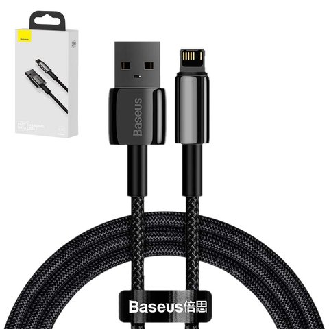 USB кабель Baseus Tungsten Gold, USB тип A, Lightning, 100 см, 2,4 А, черный, #CALWJ 01