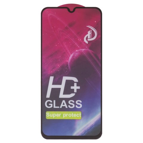 Tempered Glass Screen Protector All Spares compatible with Samsung A405 Galaxy A40, Full Glue, compatible with case, black