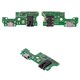 Flat Cable compatible with Infinix Hot 10 (X682), Note 8i (X683), (headphone connector, charge connector, with microphone, with components, Copy, charging board)