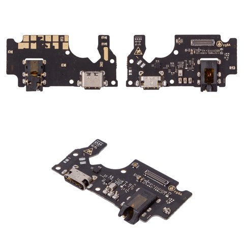 Flat Cable compatible with ZTE Blade V30 Vita, headphone connector, charge connector, with microphone, with components, High Copy, charging board