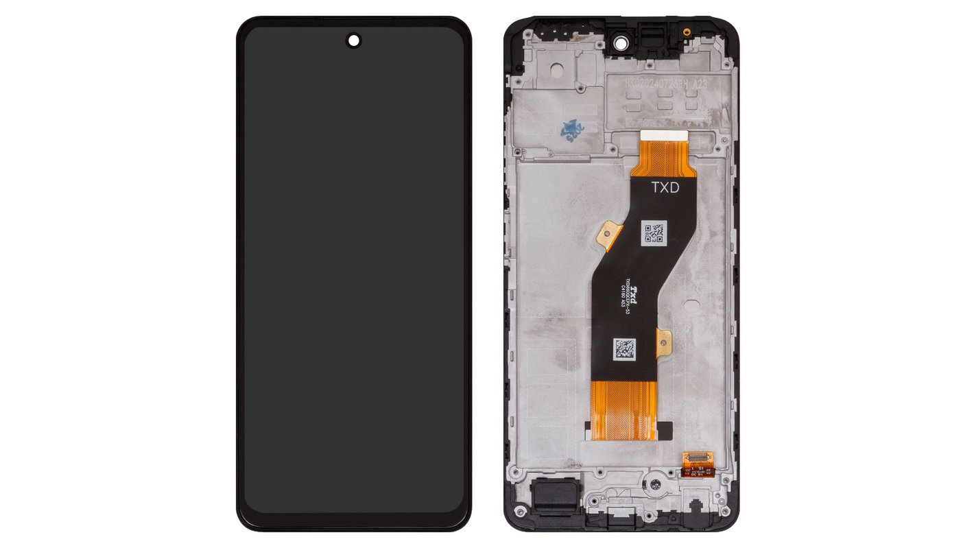 LCD compatible with Infinix Hot 40i (X6528B), (black, with frame