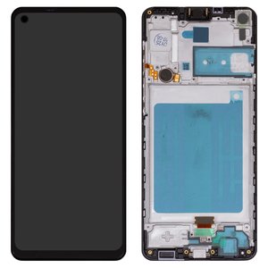 Дисплей для Samsung A217 Galaxy A21s, черный, с рамкой, Box 