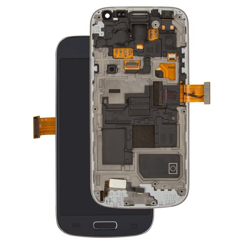 Pantalla LCD puede usarse con Samsung I9190 Galaxy S4 mini, I9192 Galaxy S4 Mini Duos, I9195 Galaxy S4 mini, azul, con marco, original vidrio reemplazado 