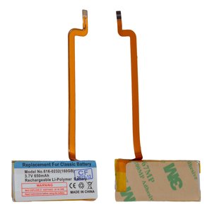 Batería puede usarse con iPod Classic 120GB, iPod Classic 160GB, iPod Video 60GB, iPod Video 80GB, 850 mAh, #616 0232