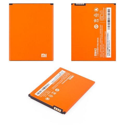 Batería BM42 puede usarse con Xiaomi Redmi Note, Li Polymer, 3.8 V, 3100 mAh, Original PRC , 2014712