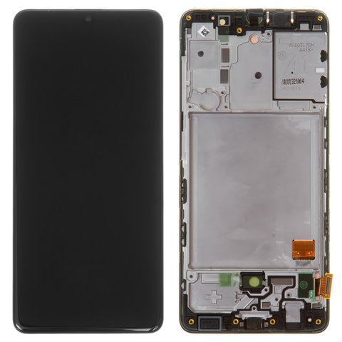 Pantalla LCD puede usarse con Samsung A415 Galaxy A41, negro, con marco, Original, empaque industrial, original glass, #GH82 22860A GH82 23019A