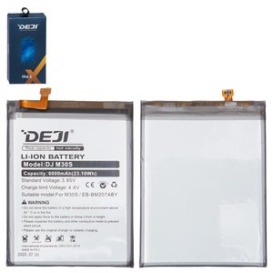 Batería Deji EB BM207ABY puede usarse con Samsung M215 Galaxy M21, M307 Galaxy M30s, M307F Galaxy M30s, M315 Galaxy M31, M315F DS Galaxy M31, Li ion, 3.85 V, 6000 mAh