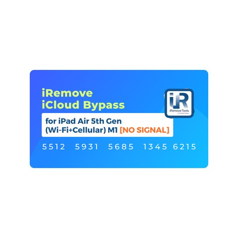 iRemove iCloud Bypass para iPad Air 5th Gen Wi Fi+Cellular  M1 [NO SIGNAL]