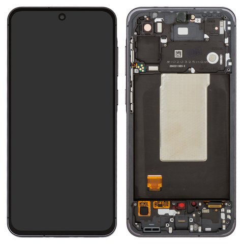 Pantalla LCD puede usarse con Samsung A566 Galaxy A56, gris, con marco, Original PRC , graphite