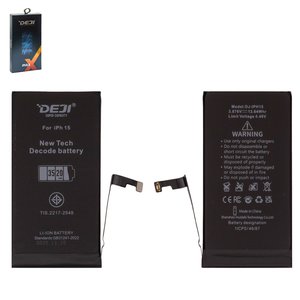 Batería Deji puede usarse con Apple iPhone 15, Li ion, 3.876 V, 3520 mAh, mayor capacidad, sin mensaje de error, decode battery