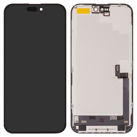 Pantalla LCD puede usarse con iPhone 16 Plus, negro, con marco, High Copy, sin error, OLED  soft diagnosable, DD OLED