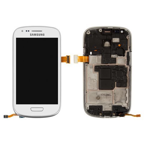 Дисплей для Samsung I8190 Galaxy S3 mini, білий, Оригінал переклеєне скло 
