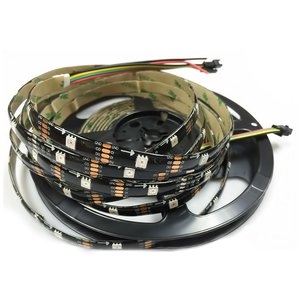 Светодиодная лента RGB SMD5050, WS2813 черная, с управлением, IP65, 5 В, 30 диодов м, 1 м 